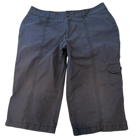Dockers Pants Womens Size 12 Black Capri Flat Front Pockets Nouveau Fit - Picture 1 of 8